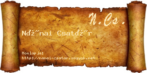 Nánai Csatár névjegykártya